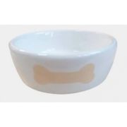 Миска керам. 0,2л  11*11*4см 9108  белая с  беж.косточкой