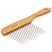 Расчёска 22,4см DeLIGHT длиннозубая на деревянном основании 21 зуб 65 мм 5521W /12/  5404