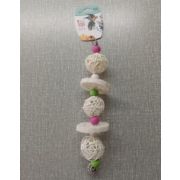 Игрушка WOGY д/птиц 30х6см из люфы и ротанга, составная арт.2025-0524 Код275664