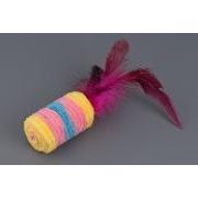 Игрушка д/кошек WOGY Бочонок погремушка 22/7х4см с перьями, микс арт.2024-8748 Код275167