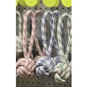 Игрушка д/собак Мяч с петлями NUNBELL  канатная 4шт, d=7см h=20см, микс арт.2025-2841 Код275766