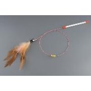 Игрушка д/кошек Дразнилка WOGY Перья 13см съемные с колокольчиком на палочке l=80см с декором, микс арт.2024-2527 Код272817