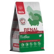 Blitz Cat Vetline Renal 0,4 кг д/кошек корм диет. полнорац. при хронической почечной недостаточности,  2865--
