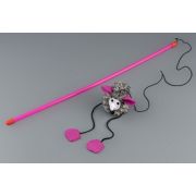 Игрушка д/кошек Дразнилка  WOGY Ёжик 8х6см меховой с длинными лапками на палочке l=48см, микс арт.2024-2532