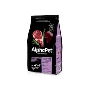 AlphaPet Superpremium 2 кг д/собак взрослых сред. пород с чув.пищ, с бараниной и потрошками 1/3 1430