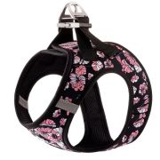 TrueLove шлейка д/соб мягкая черная Розовые маки р.S 30-32/36-44см