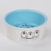Миска керам. 0,45л голубая Песики-красиво грызть 14см, арт. JK34919, Jack&king