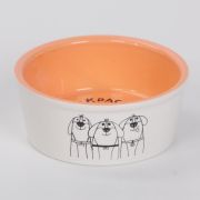 Миска керам. 0,45л оранжевая Песики-красиво грызть 14см, арт. JK34926, Jack&king