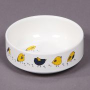 Миска керам. 0,35л белая с птичками 12,5см, арт. JK34827, Jack&king