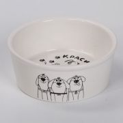 Миска керам. 0,45л белая Песики-красиво грызть 14см, арт. JK34896, Jack&king