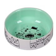 Миска керам. 0,35л зеленая Кошки мышки 12,5см, арт. JK34704, Jack&king