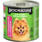 ВКУСМЯСИНА Мясное рагу 240 г для собак мелких пород с говядиной и сердцем 6718  1/12