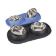 Миски на резиновом коврике с бортиком «Овал» №1 2х0,22 л. (11 см) 7958