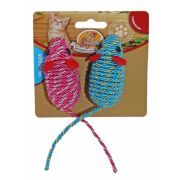 Игрушка д/кошек Мышка 7см гремящяя плетеная 2шт  5480