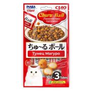 INABA Churu Ball Лакомство д/кош Топпинг Тунец Магуро/Кацуобуси 3шт/30г (Новый)  4681