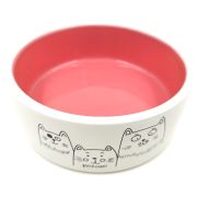 Миска керам. 0,37л д/кош Котики персиковая (1/48) 2149
