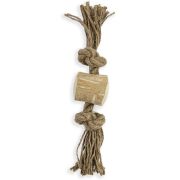 Игрушка д/собак Бочонок на веревке 20см, S  COFFEE WOOD  (Вьетнам)