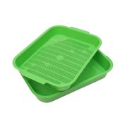 Туалет д/кошек 40*28*6см №5 с сеткой пластик PerseiLine ЗЕЛЕНЫЙ