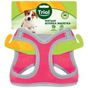 Шлейка-жилетка мягкая нейлоновая малиновая S, обхват груди 360-410мм, Triol