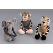 Игрушка д/собак Зверята-пищалка мягкая WOGY 30х11х7см с канатной ручкой, микс арт.2025-2479 Код276156