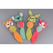 Игрушка д/собак Зверята-пищалка WOGY мягкая 34х9см, внутри резиновый мяч, хвост шуршит, микс арт.2025-2483 Код276177