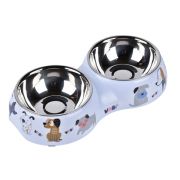 Миска 0,25л*2 NUNBELL на меламиновой подставке 30.5х16х5.5см 0588