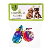 Игрушка д/кошек Набор 2предмета  мышка 7*3см и мячик погремушка 2,5 см  1085