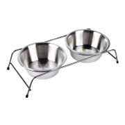 Подставка с мисками 0,85л*2 NUNBELL д/собак  на подставке 39х17.5х9см 0016