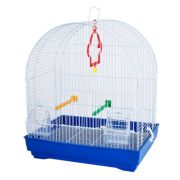 Клетка WOGY д/птиц 38х30х23см, кормушка 2шт, жердочка 1шт, качели, с поддоном, микс арт.2024-6665