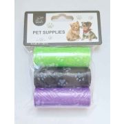 Набор сменных пакетов WOGY 3рулона с рисунком, р-р пакета 28х21см, 15шт в рулоне, микс арт.2024-0902 Код272374