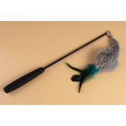 Игрушка д/кошек Дразнилка WOGY Хвостик (нат мех) 18см съемный с пером и колокол,  95/37см, 2024-2528
