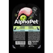Влажный полнорационный корм для собак с чувствительным пищеварением с кроликом и яблоком в AlphaPet Superpremium 100 гр.д/собак с чувствит. пищеварением с кроликом и яблоком в соусе 1850 1/15