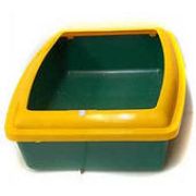 Туалет д/кошек 43*32,5*12см Вака глубокий с бортиком (зеленый)  1/10