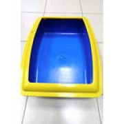 Туалет д/кошек 43*32,5*12см Вака глубокий с бортиком (синий) 53944 1/10