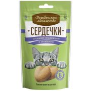 Деревенские лакомства 30,0 д/кош. Сердечки улучшают пищеварение и метаболизм  1/50