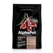 AlphaPet Superpremium 0,5 кг д/собак взрослых мелких пород с чувств. пищев. с ягненком и рисом 1/14  1171