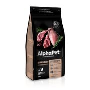 AlphaPet Superpremium 3 кг д/кошек и котов стерил, с ягненком и индейкой 1/3  1676