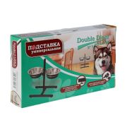 Подставка универсальная «Double Diner» 1,75 литра черные миски 3100 (С)   1/6