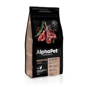 AlphaPet Superpremium 3 кг  с ягненком д/взрослых кошек и котов с чувствительным пищ. 1/3  1034