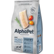 AlphaPet Superpremium MONOPROTEIN 18 кг. из белой рыбы для взрослых собак средних и крупных пород 4929