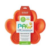Миска Лапа для медленного кормления 2в1, оранжевая/PetDreamHouse PAW 2-IN-1 Slow Feeder & Lick Pad Orange Easy, 540 г 0485
