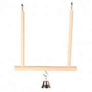 Игрушка для птиц SkyRus «Деревянные качели с колокольчиком», 12.5х2х18см