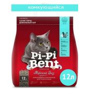 Наполнитель PI-PI-BENT д/кошек КОМКУЮЩИЙСЯ Морской бриз бумажный крафт-пакет 5кг