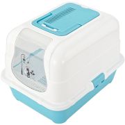 Туалет д/кошек 51,5*40*38,5см закрытый с подножкой Keiko