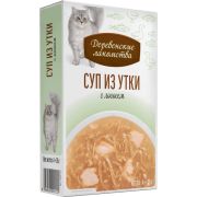 Деревенские лакомства д/кош «Суп из утки с лососем», пауч 35г*4шт  1/20