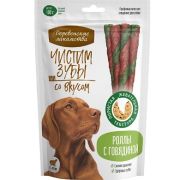 Деревенские лакомства Чистим зубы для собак Роллы с говядиной, 100г 1/80