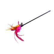 Игрушка д/кошек Дразнилка NUNBELL Перья на палочке l=40см с колокольчиком микс арт.30919-0118  1/12